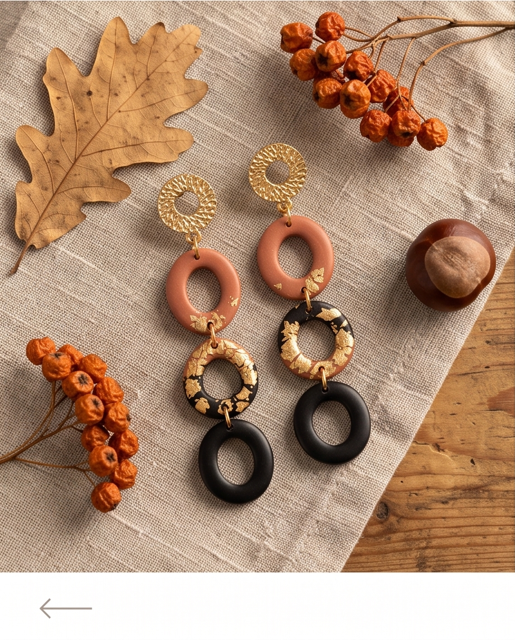 Blush & Black Layered Drop Earrings