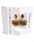 Rose Gold Floral Statement Drop Earrings