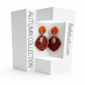 Burnt Orange & Burgundy Floral Drop Earrings