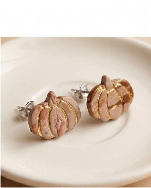 Blush Pumpkin Stud Earrings