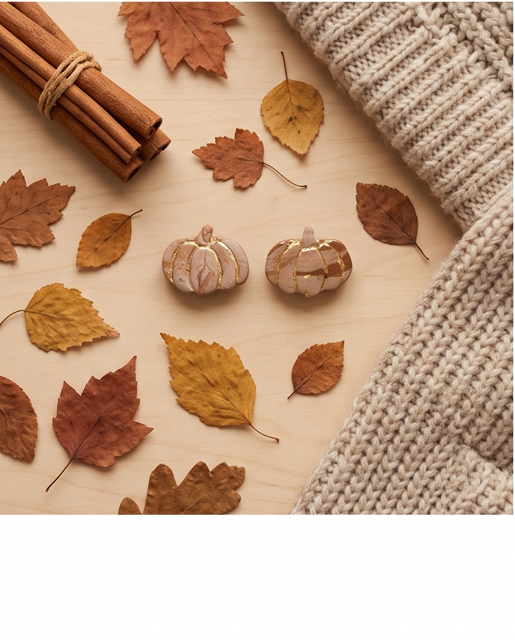 Blush Pumpkin Stud Earrings
