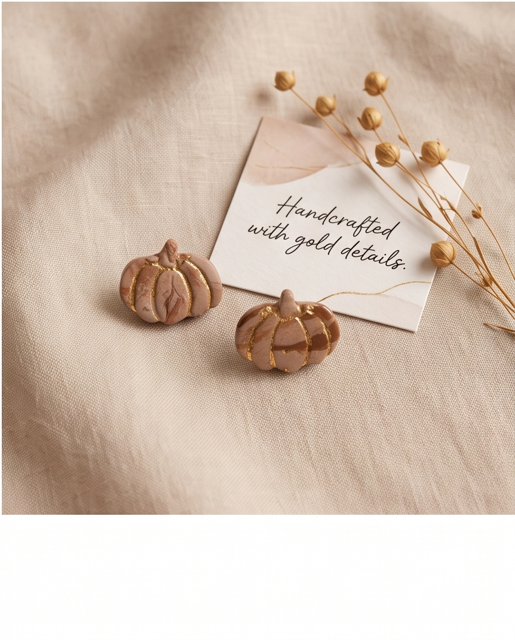 Blush Pumpkin Stud Earrings