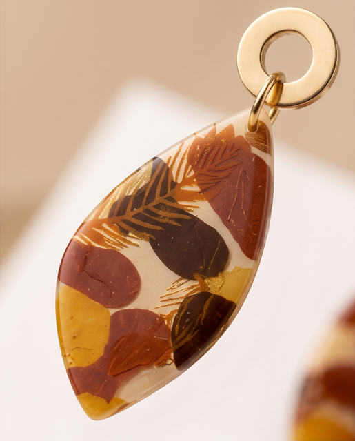 Autumn Botanical Leaf Drop Earrings