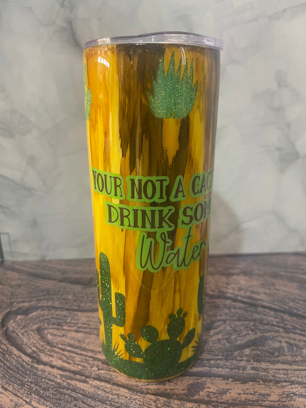 Peekaboo Cactus Tumbler - You're Not a Cactus, Drink Some Water