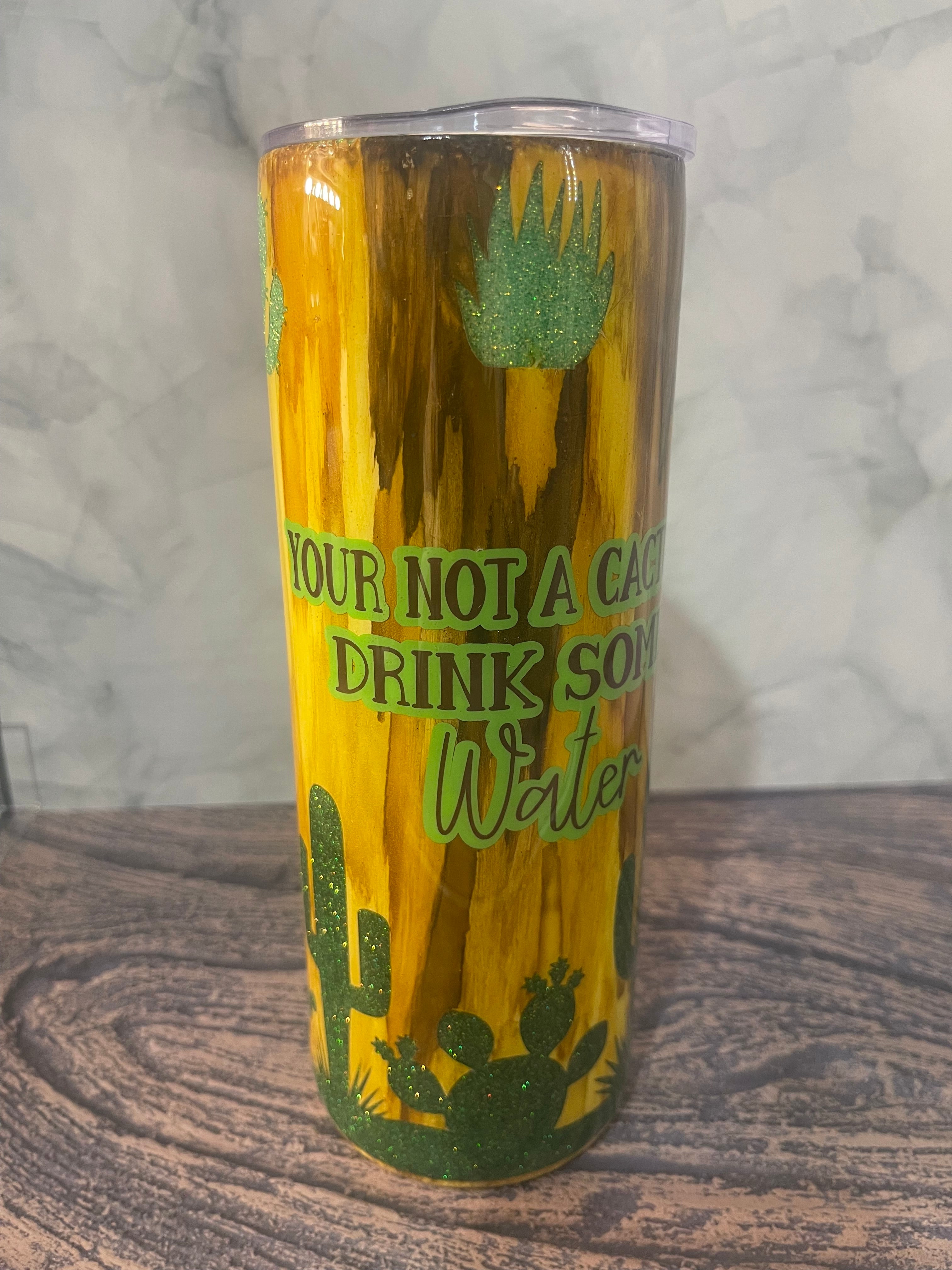 Peekaboo Cactus Tumbler - You're Not a Cactus, Drink Some Water