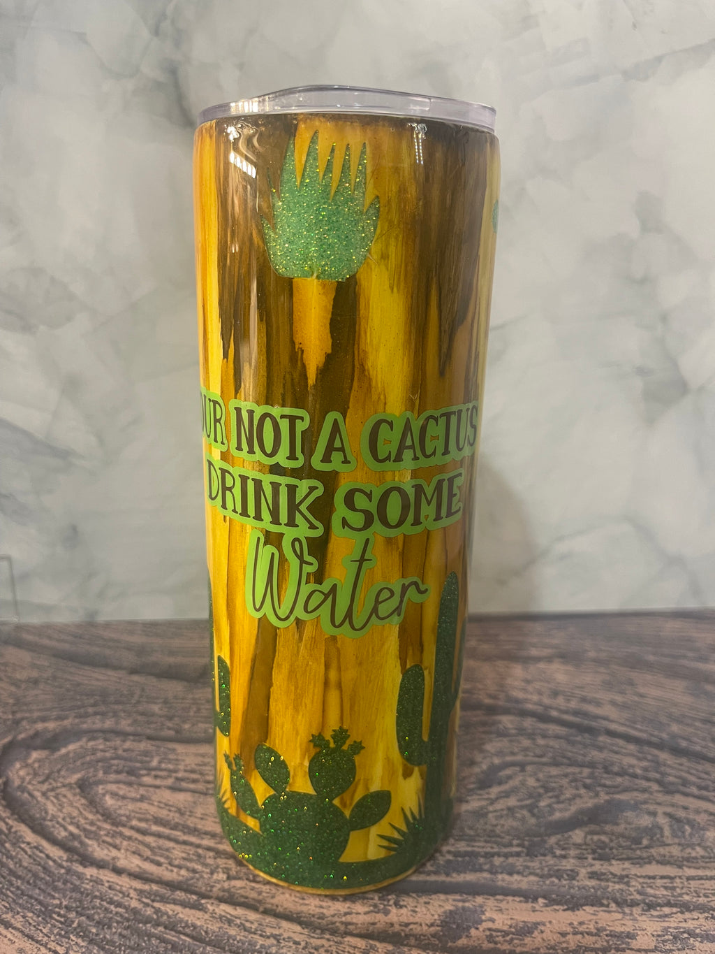 Peekaboo Cactus Tumbler - You're Not a Cactus, Drink Some Water