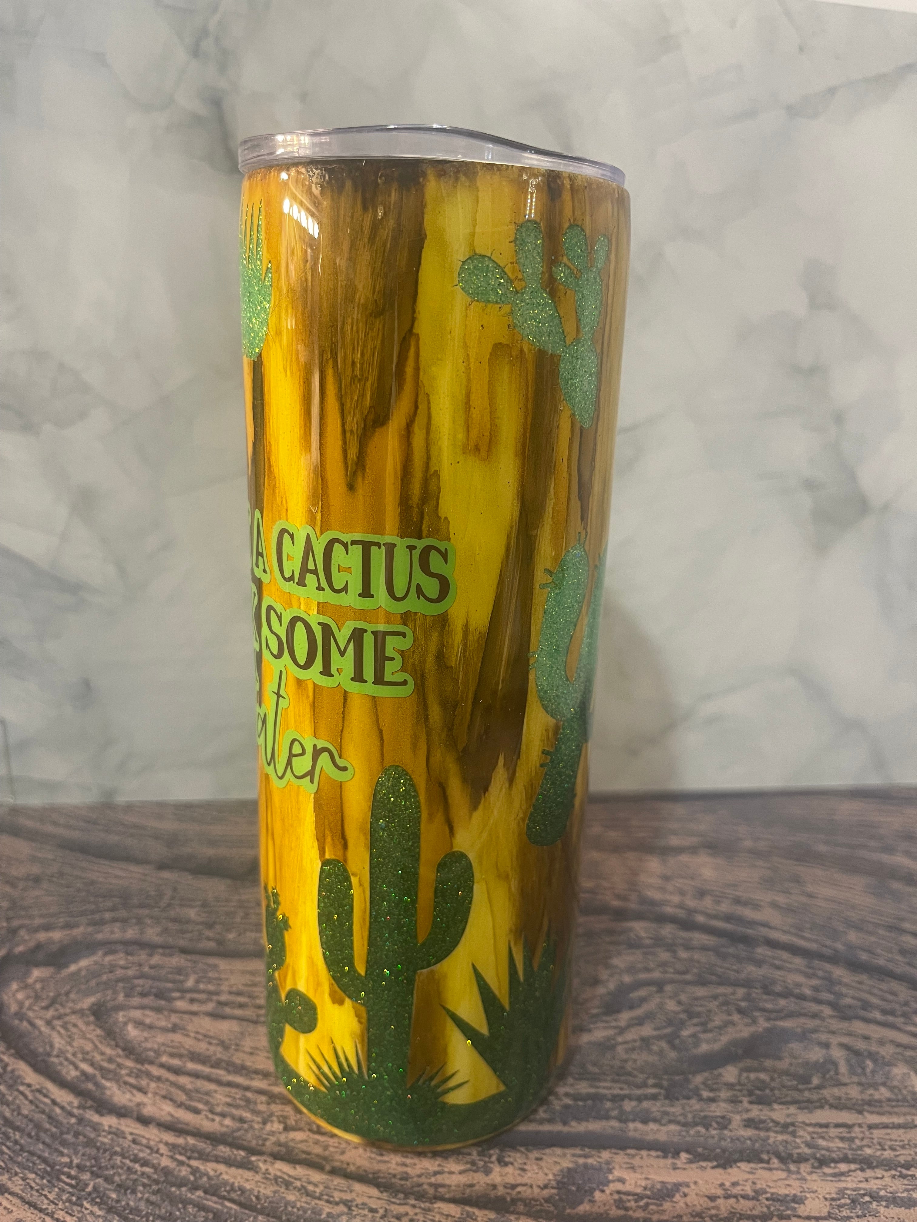 Peekaboo Cactus Tumbler - You're Not a Cactus, Drink Some Water