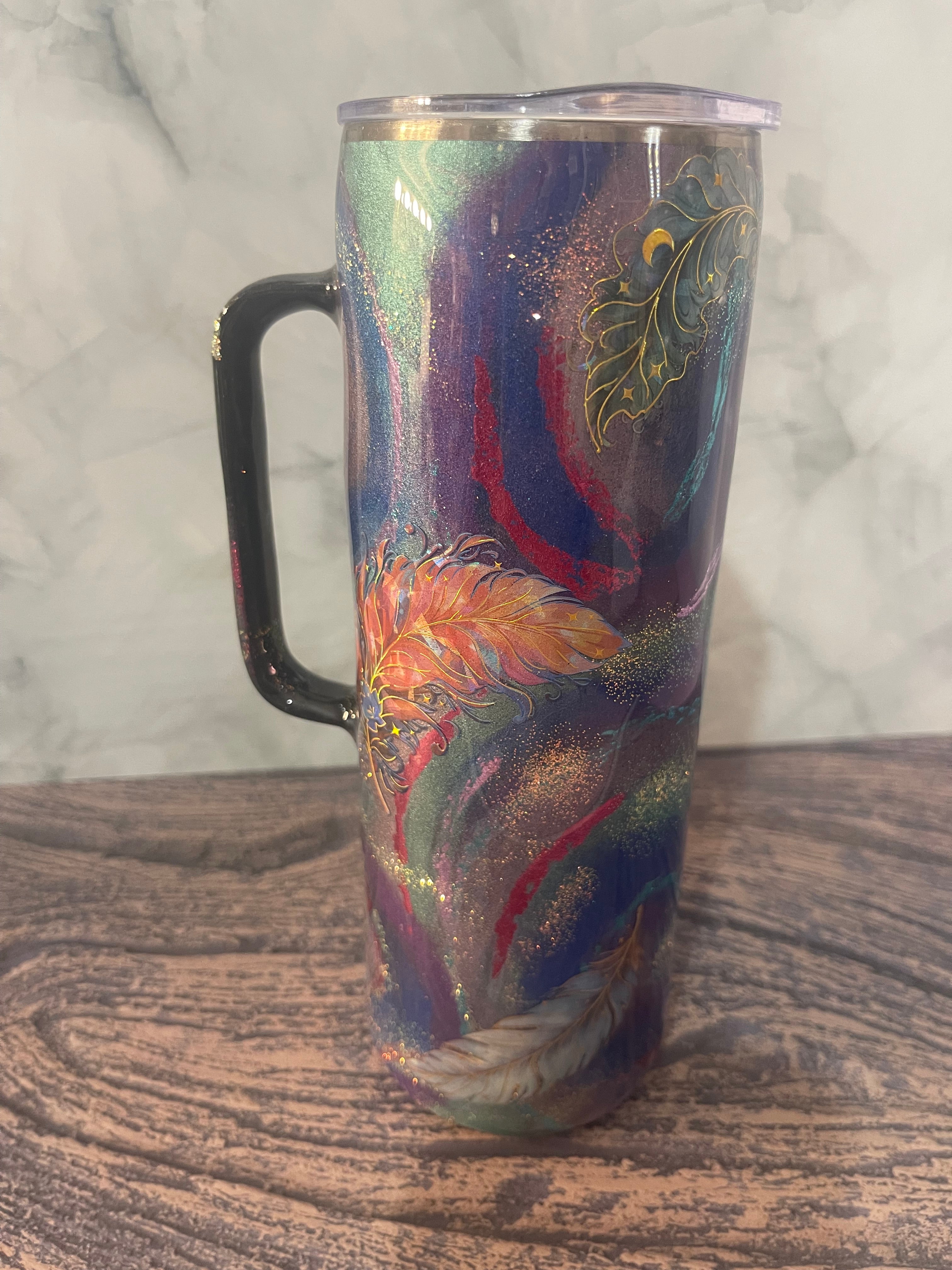 Feather Epoxy Resin Tumbler