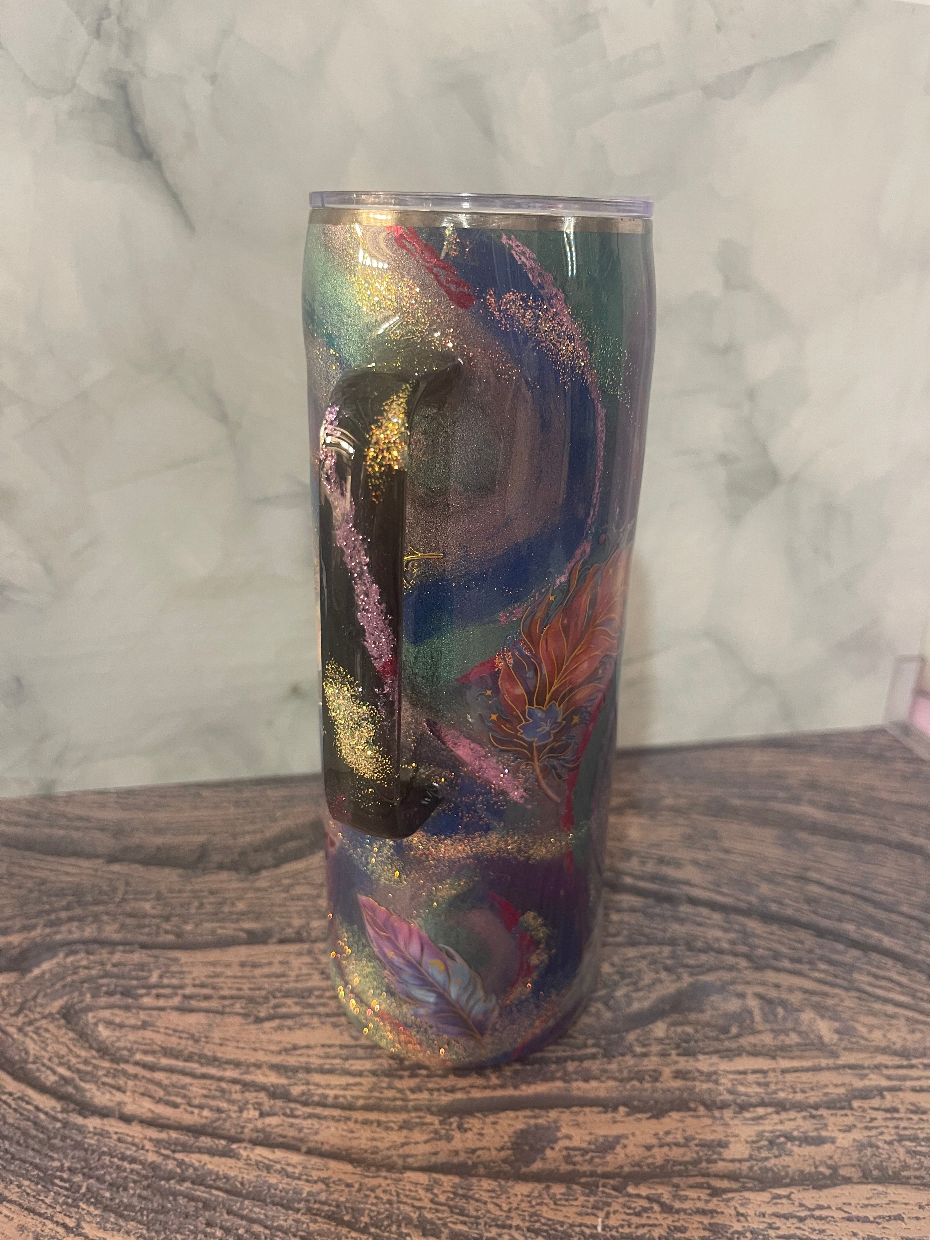 Feather Epoxy Resin Tumbler