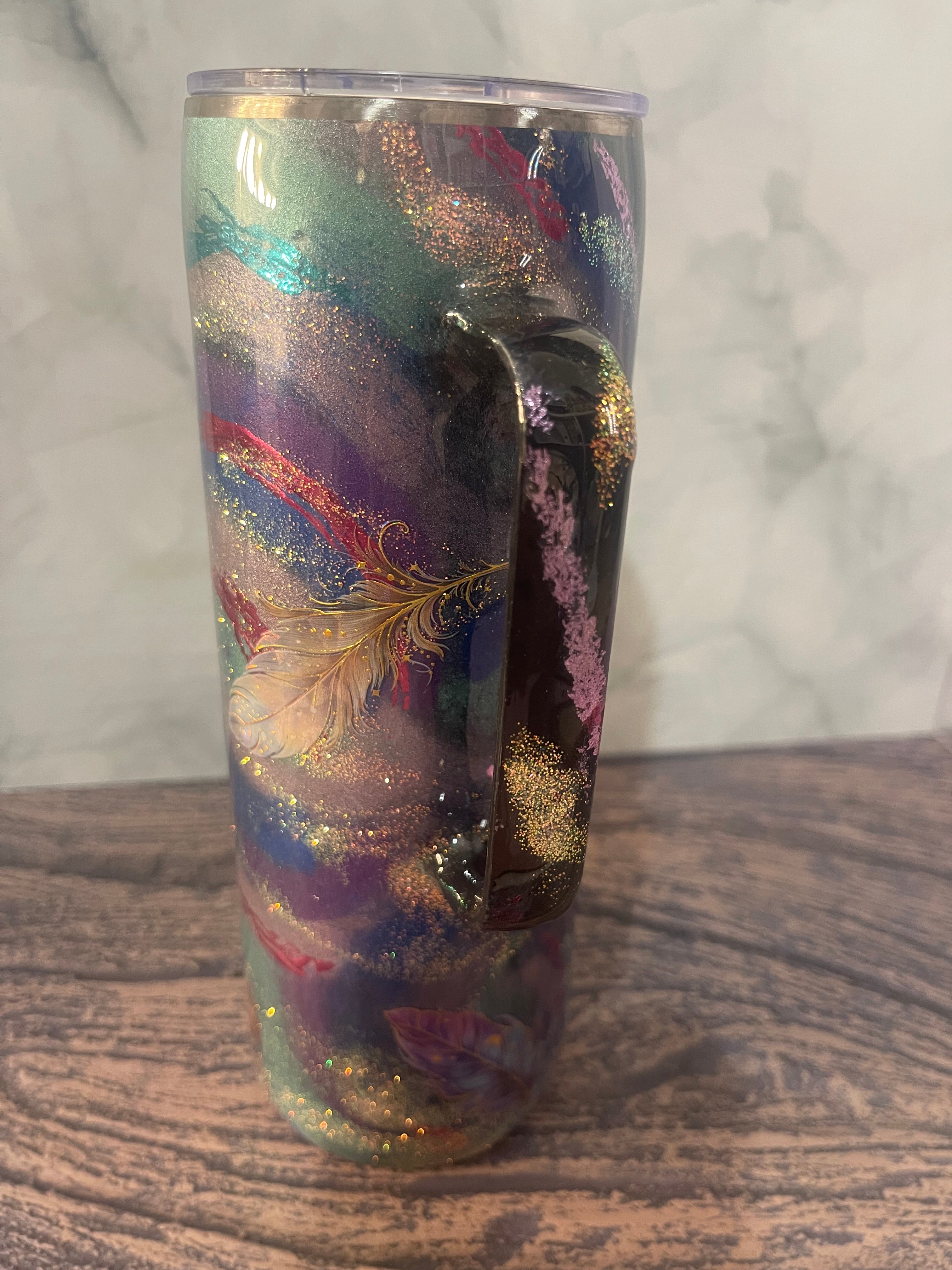 Feather Epoxy Resin Tumbler