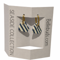 Striped Heart Drop Earrings