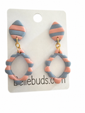 Soft Striped Scallop Earrings