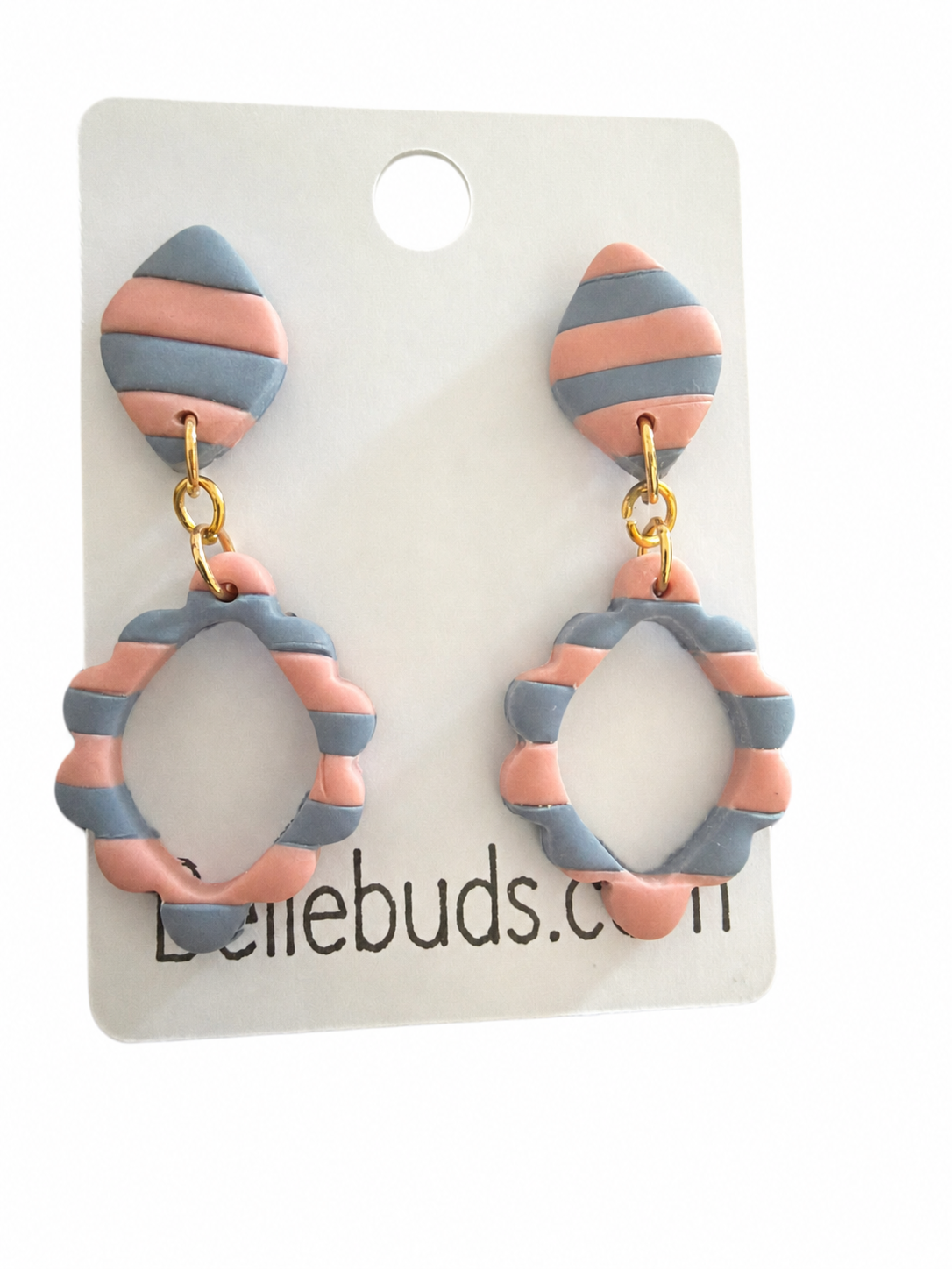 Soft Striped Scallop Earrings