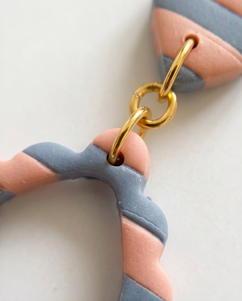 Soft Striped Scallop Earrings