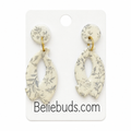 Delicate Grey Botanical Drop Earrings
