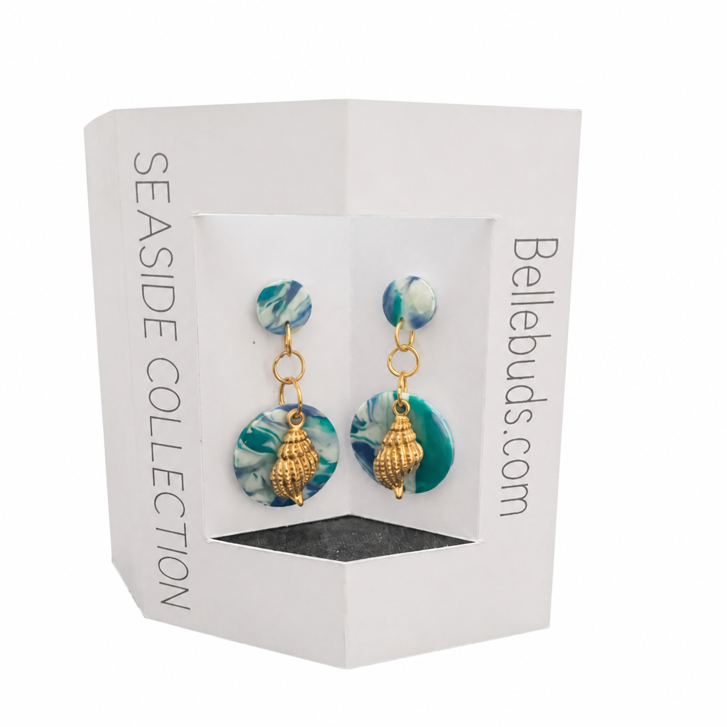 Ocean Breeze Shell Drop Earrings