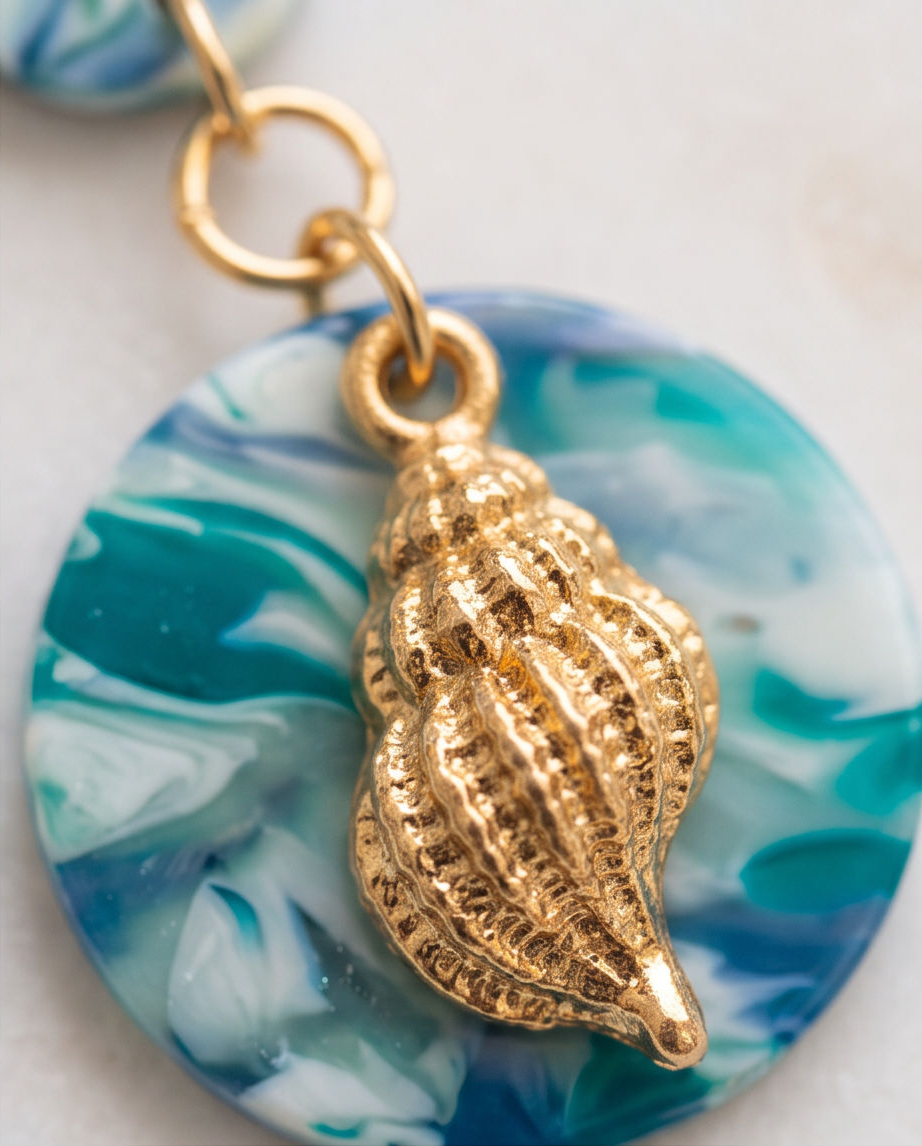 Ocean Breeze Shell Drop Earrings