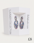Ditsy Floral Oval Drop Earrings - Summer Collection