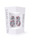 Meadow Ditsy Floral Double Oval Drop Earrings - Summer Collection