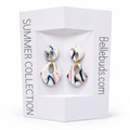 Marble Swirl Gold Drop Earrings - Summer Collection
