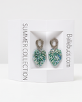 Monstera Leaf Stud Drop Earrings - Summer Collection