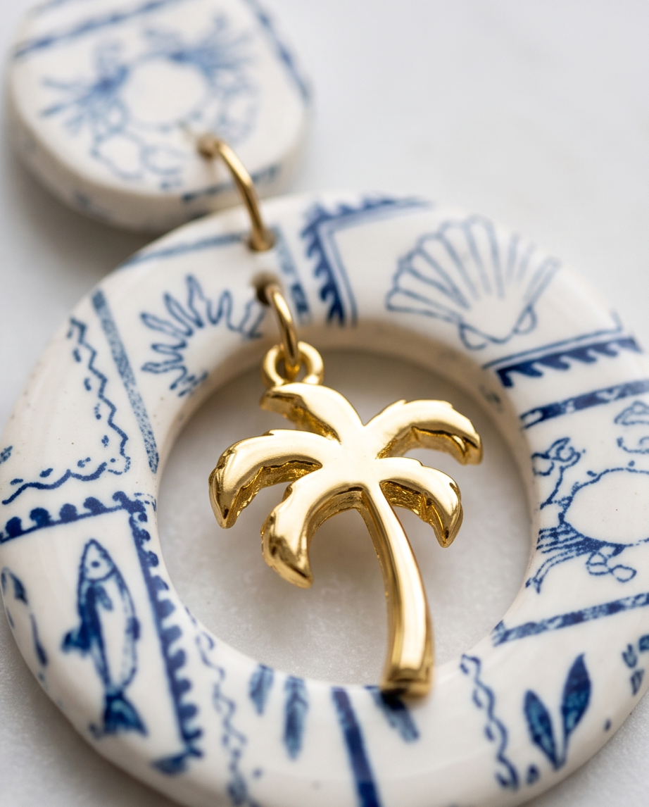 Seaside Palm Drop Earrings