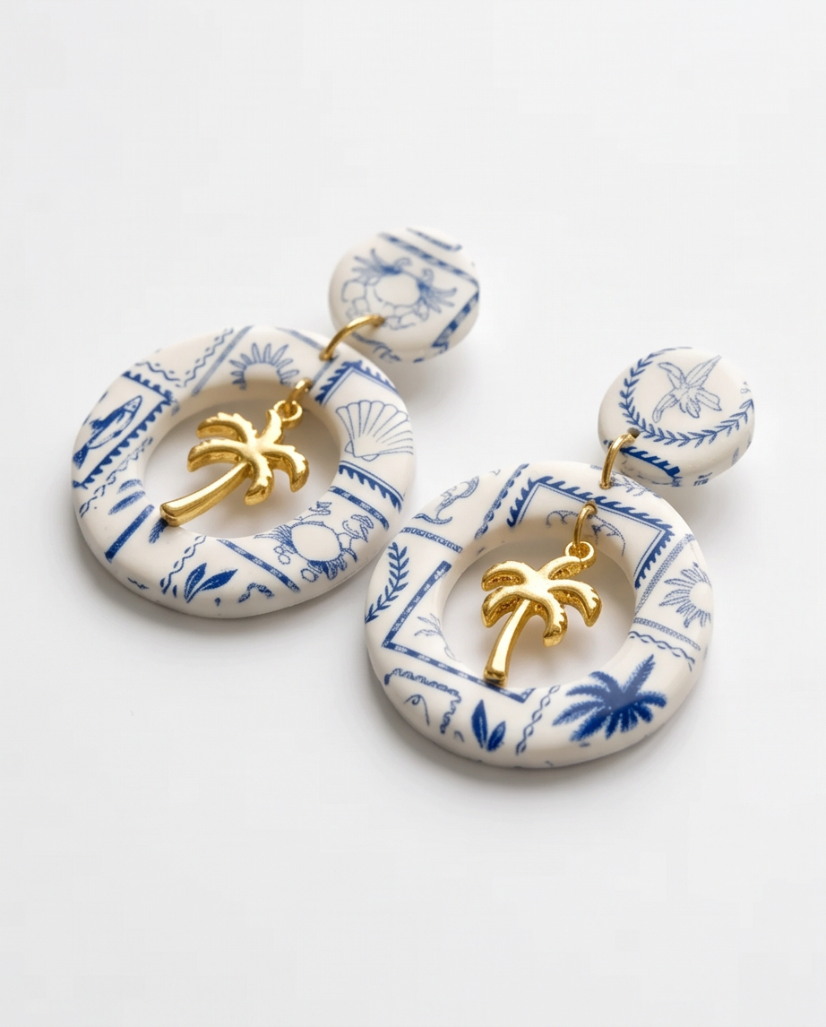 Seaside Palm Drop Earrings