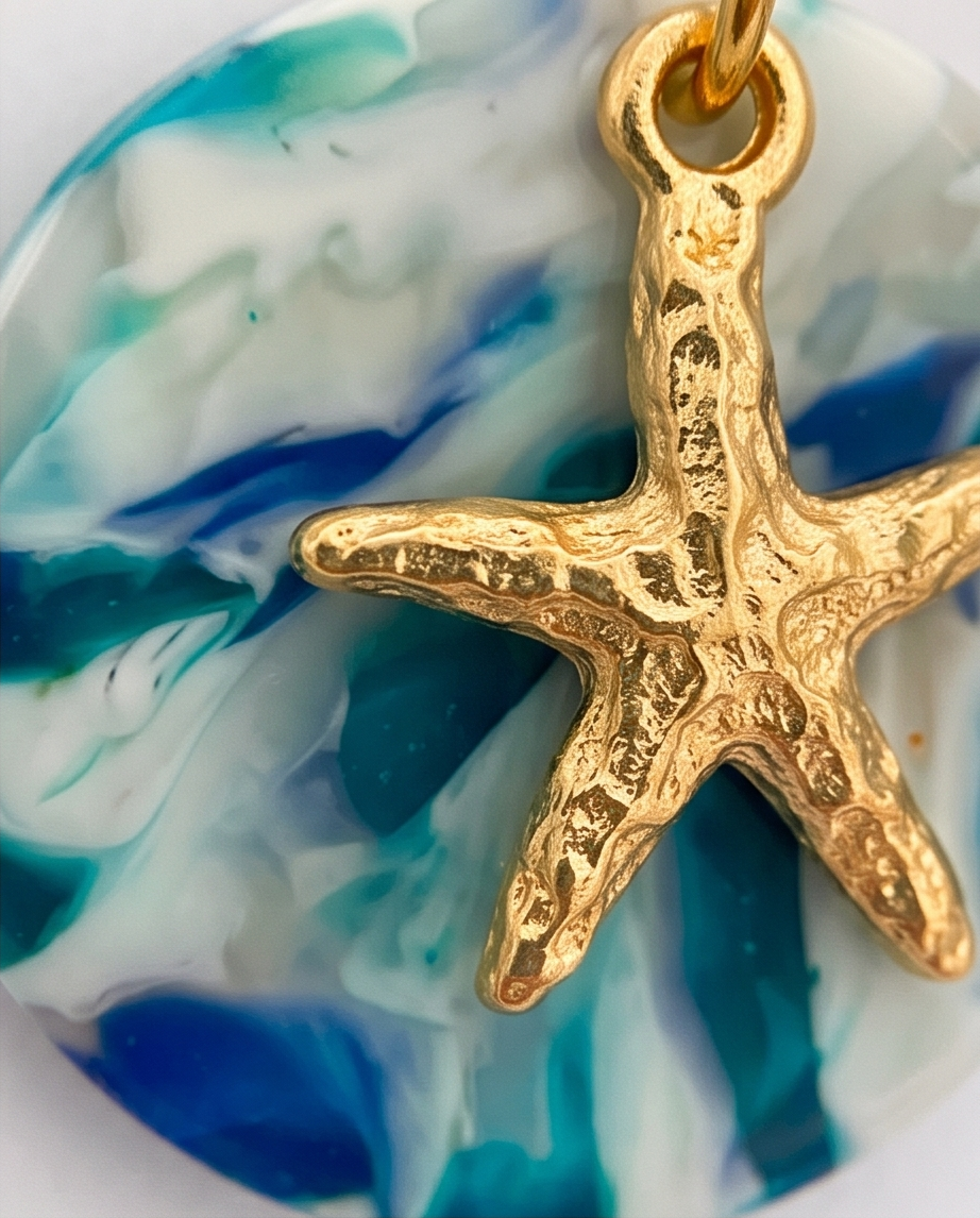Ocean Wave Starfish Drop Earrings