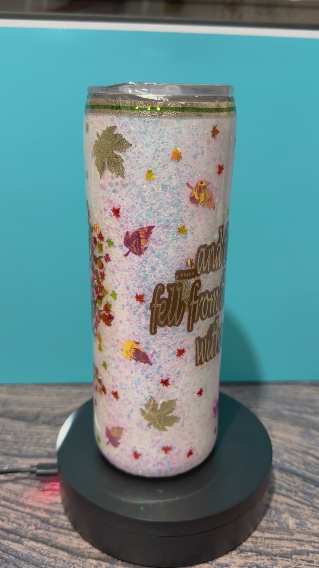 And the Leaves from the Trees Tumbler - 20oz Autumn Glitter