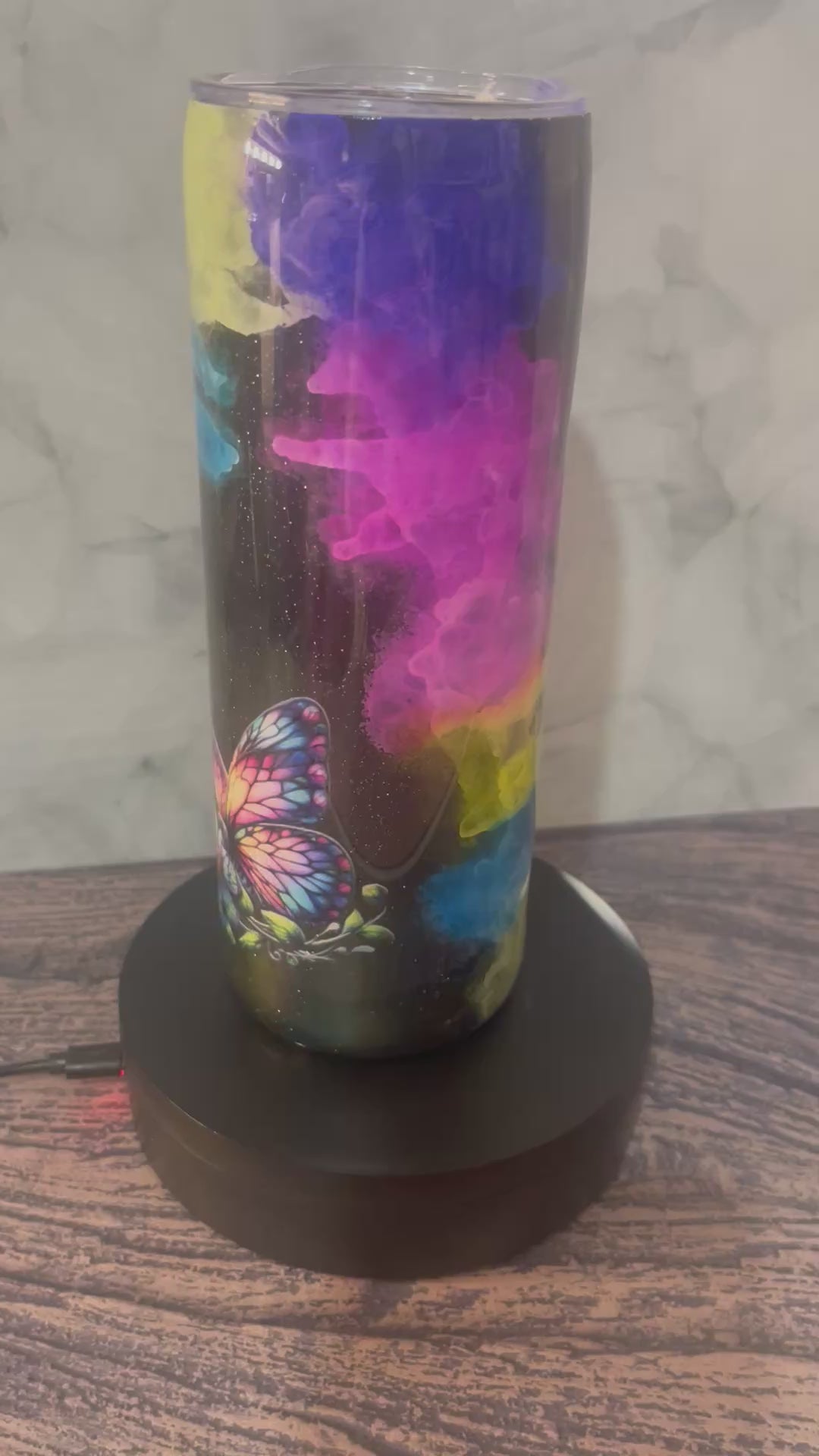 Dream Without Fear Tumbler - 20oz Rainbow Smoke Design
