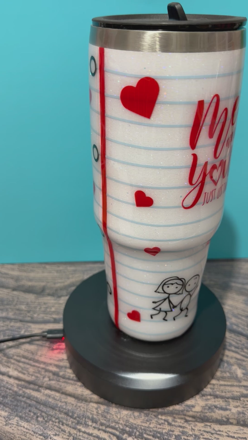 Me and You Just Us Two Tumbler - 30oz Stick Figure Hearts
