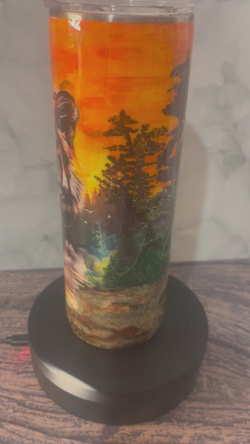 Tiger Sunset Tumbler - 20oz Insulated Dramatic Wildlife Landscape