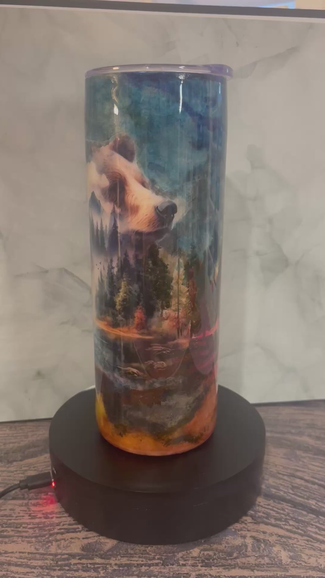 Wilderness Bear Tumbler - 20oz Misty Mountain Design